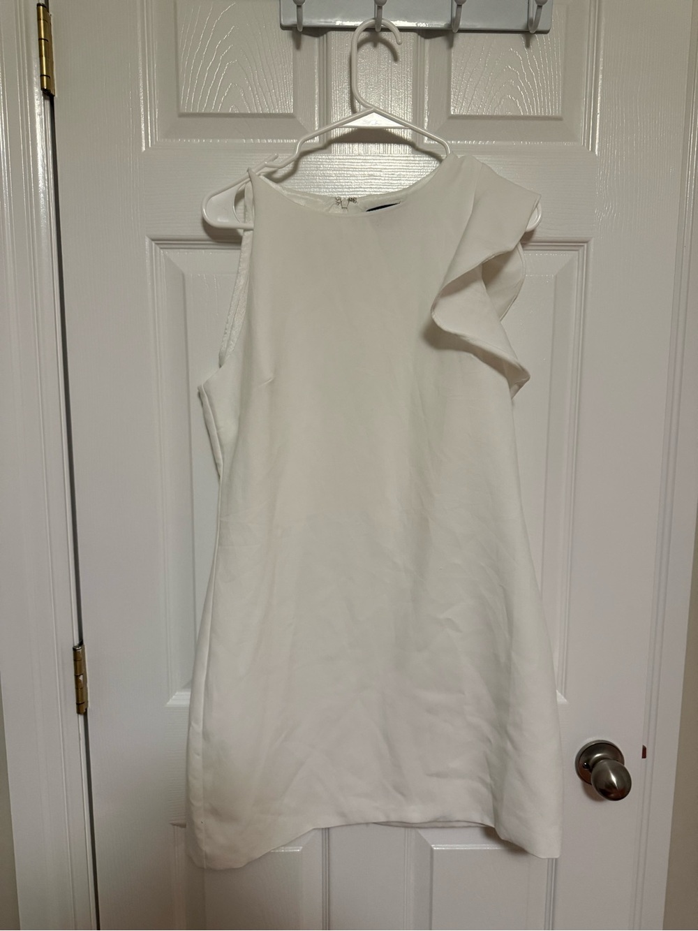 Lulu's White One-Shoulder Ruffle Mini Dress - Picture 2 of 4
